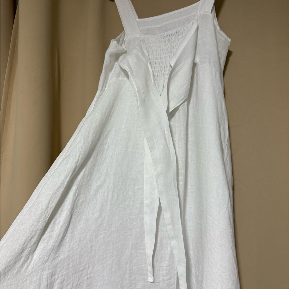 🔥 Closet Sale! Francesca Bettinni White Linen Blend Maxi Dress - Size L - Picture 5 of 6